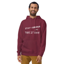 Load image into Gallery viewer, Stay Curious and Take It Easy Hoodie (Dark)