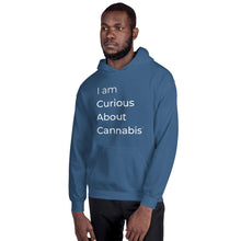Load image into Gallery viewer, I am Curious About Cannabis Hoodie (White Text)
