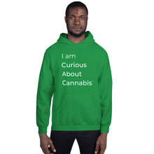 Load image into Gallery viewer, I am Curious About Cannabis Hoodie (White Text)
