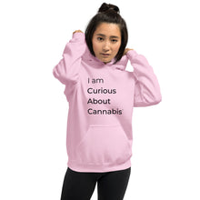 Load image into Gallery viewer, I am Curious About Cannabis Hoodie (Black Text)
